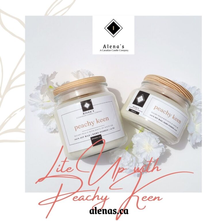 Introducing Alena’s Peachy Keen, All-Natural, Hand-Poured 100% Soy Wax Candles. 4 peachy keen organic soy wax