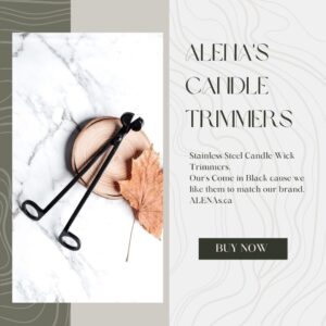 Alena's Trimmers are perfect addition to your candle. Stainless steel, cuts your cotton & wooden wicks, 7 inches h x 2 inches diameter. Looks glam beside any decor.
