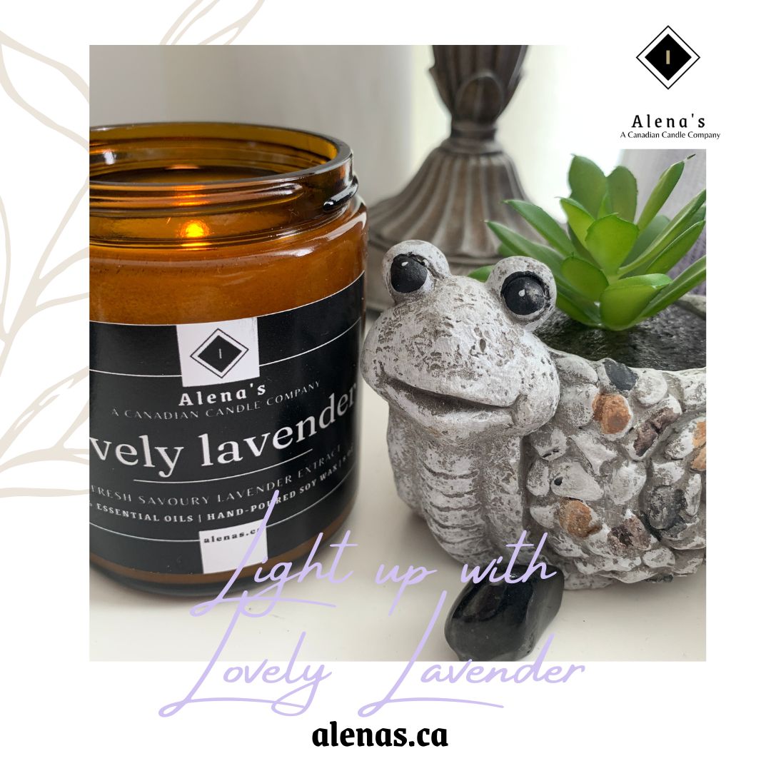 My Turtle beside Alena's Lovely Lavender Essential Oils Candle on my desk