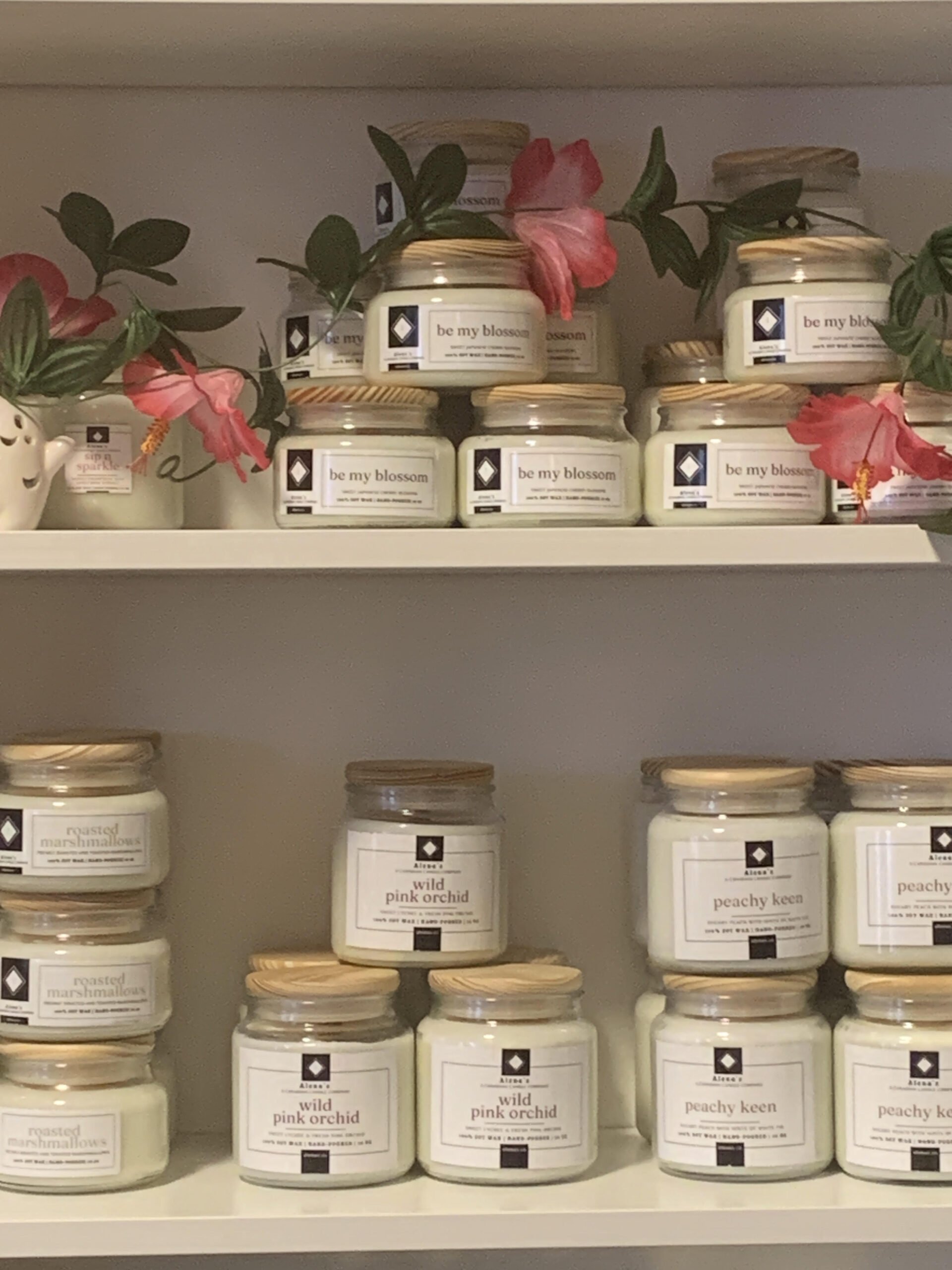 Alena's Reseller Program Candles wall assorted