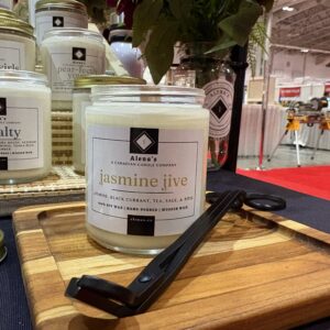 Jasmine Jive scented wooden-wick candle from Alena’s