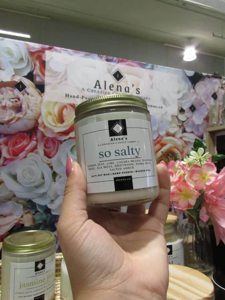 So Salty Soy wax wooden wick candle