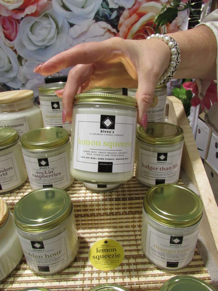 Alena's Lemon Squeezie Soy wax wooden wick candle