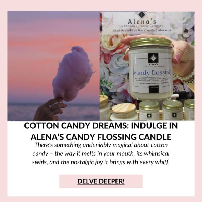 Alena’s Candy Flossing Candle with blue raspberry cotton candy aroma