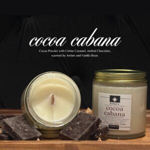 Chocolate coconut scented candle with wooden wick