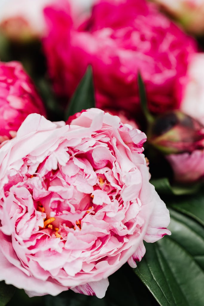 Customer Favourites — Start Here 23 Beautiful close-up of pink peony flowers showcasing detailed petals and vibrant colors, perfect for floral themes.