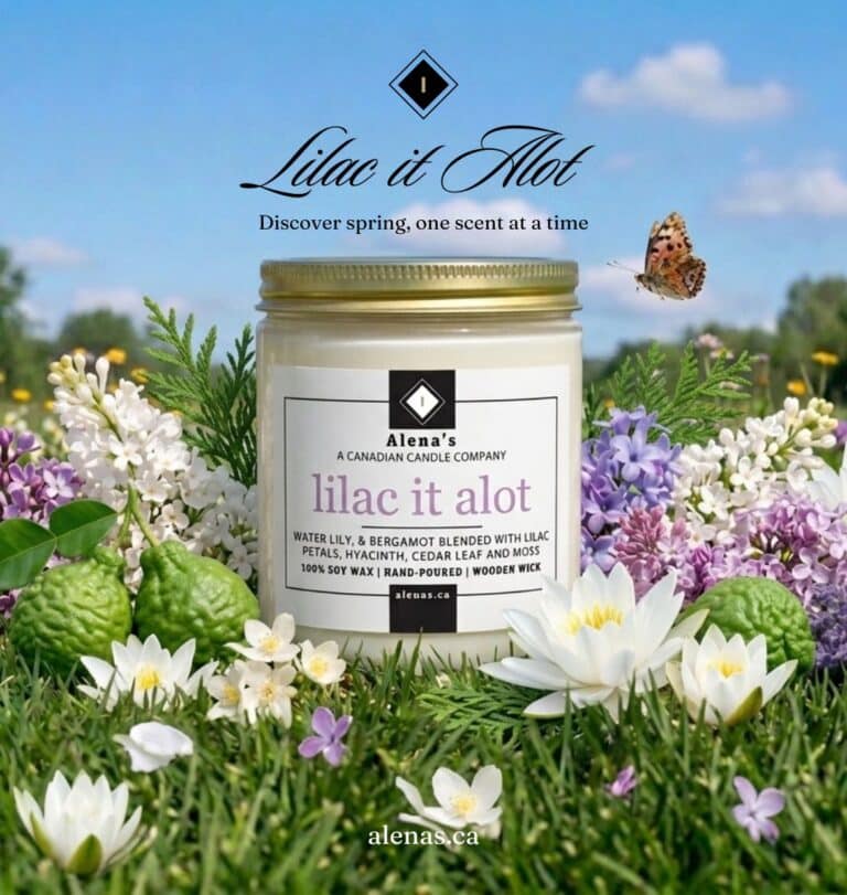 Lilac It A Lot candle hand-poured in Ontario