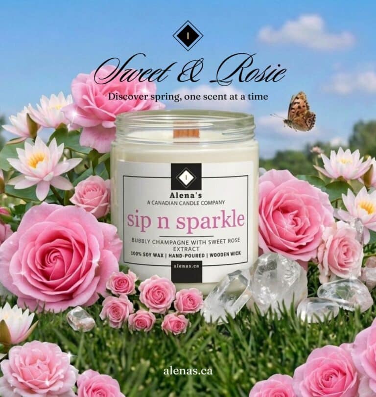 Sip N sparkle premium soy wax candle floral garden collection